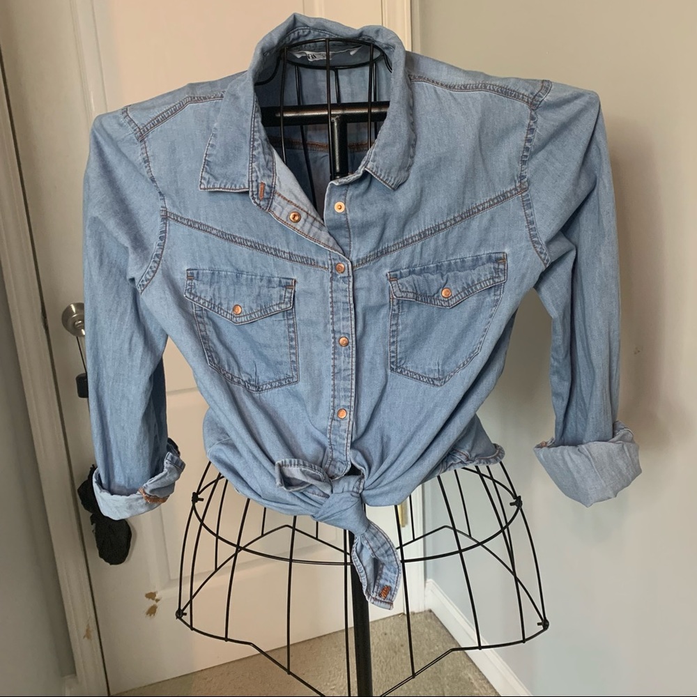 Button Down Denim Top